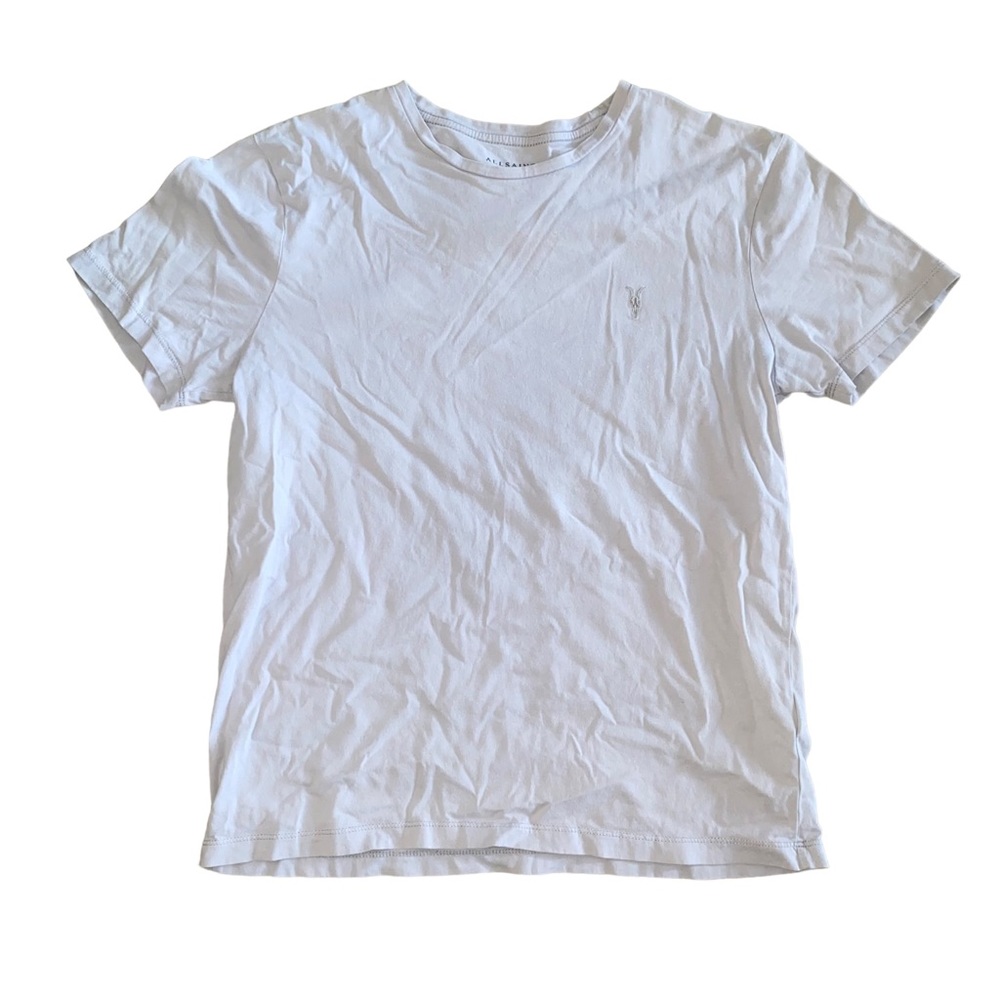 All Saints Gray Cotton Short Sleeve Shirt Mens Small